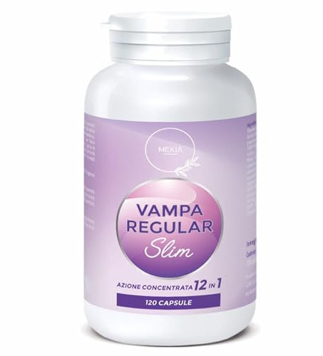 Mekià® Vampa Regular Slim - Integratore per Menopausa, 120 Capsule, Azione 12 in 1. Con Soia Isoflavoni+AGNOCASTO+ SALVIA,Equilibrio del Peso Corporeo e il Controllo delle Vampate di calore
