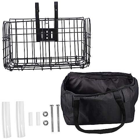 Happyyami Fahrradkorb Vorne Abnehmbar Mit Tragetasche Faltbarer Metall Fahrradrahmenkorb Für Mountainbike Lenkertasche Für Einkäufe Und Picknick