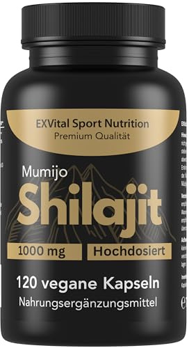 Mumijo Shilajit Kapseln, hochdosiert 1000mg pro Tagesdosis, das Original aus dem Himalaya, 120 Kapseln, vegan & laborgeprüft