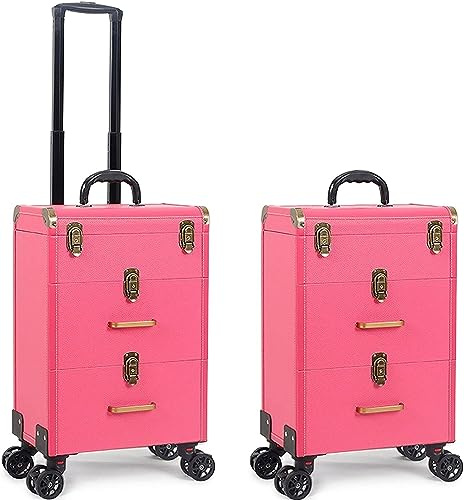 Smink Skönhet Nagelvagn Fodral Med Hjul Smink Skönhetståg Bärbart Fodral Hår Smink Skönhetsvagnsfodral (Color : C)