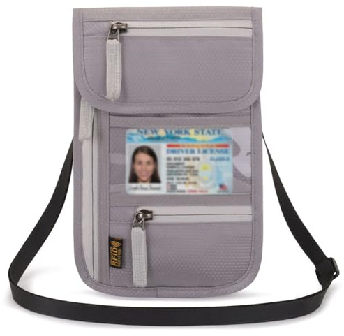 Brustbeutel für Reisen Diebstahlsichere Tasche Reisegeldbeutel mit RFID Schutz Kleine Brusttasche Damen Herren Wasserdichte Gürteltasche Passport Beutel Anti Diebstahl Umhängetasche für Reisepass