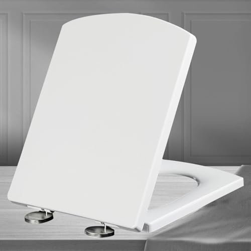 Wc Sitz Hochwertige Absenkautomatik Toilettendeckel Antibakterielle Klobrille mit Quick Release Funktion Klodeckel Top-Installation Abnehmbar,white-37 * 47cm