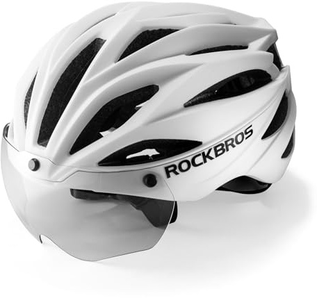 ROCKBROS Casco Bicicleta Adulto con Visera Magnética Extraíble, Casco MTB Bicicleta Carretera Ajustable Casco Ciclismo Ligero con Forro Lavable para Hombre Mujer 58-62cm