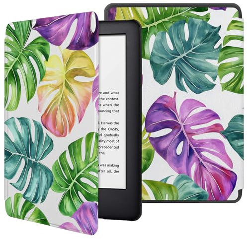 Étui pour Kindle 6 (2019, Modèle : J9G29R) Étui en Cuir PU 10E Génération pour Kindle (10E) Smart Sleep/Wake Kindle Cover - Imprimé Feuille en Dégradé De Couleurs