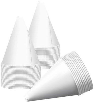 Yitexin 50 Pack Paper Funnels for Motor Oil Cone, Disposable Oil Funnel for Oil Change Long, Car Funnels for Automotive Use Engine Oil Water Gas Coolant (White)