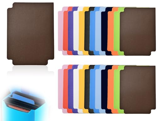AOYEGIC 24 Stück Kartentrenner,Standardgröße Kartenteiler,Kunststoff Card Dividers,Sammelkarten-Trenner,Trennkarten,Sortieren Laschen,für Spiele Sport Aufbewahrungsboxen Ordner(95 * 70 mm,12 Farben)