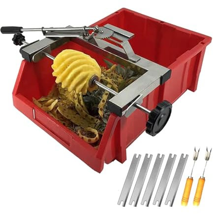 LHQYA Machine À Éplucher L'ananas, Éplucheur Coupe-Ananas avec Accessoires, Haute Efficacité/Levier Gauche Et Droit Réglable, pour Cadres en Plastique De 30 À 36 Cm