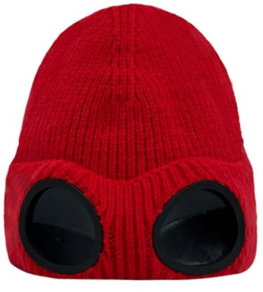 Generico Mütze Baumwolle Herren Herbst locker, Hut Herren Damen Baumwolle Slouchy Beanie-Mütze, Elastische Beanie-Mütze, Fleece-Mütze für Herren, leicht, Laufmütze Outdoor, rot, One size