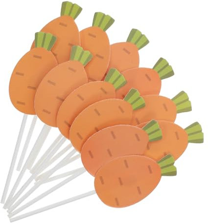 TOKIDNY 24pcs Easter Cake Topper Decorations Carrot Cake Picks Mini Carrot Sticks for Party Decorations