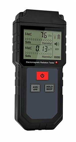 Contatore Geiger Sensore di rivelatore di radiazioni elettromagnetiche digitali Lcd. Lock di dati indicatore EMF. Tester di frequenza del campo magnetico elettrico del misuratore