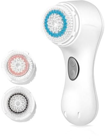 Microtree Electric Facial Cleansing Brush, Ultrasonic Vibrating Face Brush, 2 Speeds for Gentle Clean, Rechargeable Face Scrubber Exfoliator Waterproof Sonic Face Brushes for Cleansing