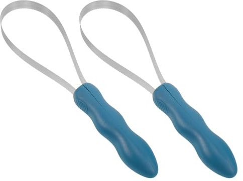 HOODANCOS Cepillo para Deslanar Caballos Acero Inoxidable Doble Filo con Hoja Serrada Azul 2 Piezas Herramienta de Aseo para Establos y Cuidado Equino