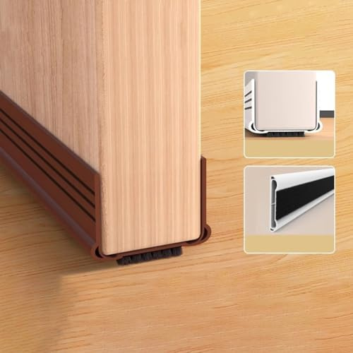 Homeponnew Bande d'étanchéité de bas de porte pour portes de chambre, isolation phonique, 93 cm, bloqueur de courants d'air en PVC pour l'air, le bruit et la poussière, facile à découper, forte