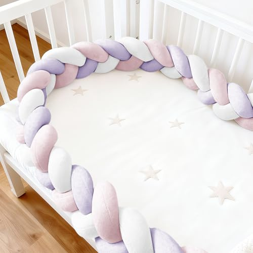 PTKG Kissen Plüsch Dekokissen Decor Knot Pillow Dekorieren Anti-Fall All-Round Protection Dreisträngig geflochtenes Ballkissen Bettgitter Zum Schutz Schlafzimmer Sofa Bett,L6,200CM