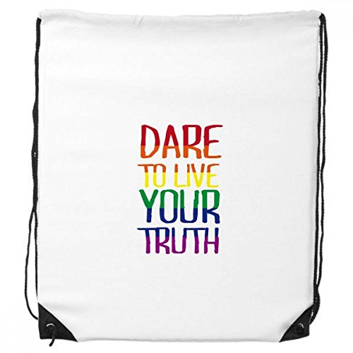 DIYthinker Live Your Truth LGBT Rainbow Flag-ryggsäck shopping present sportväska