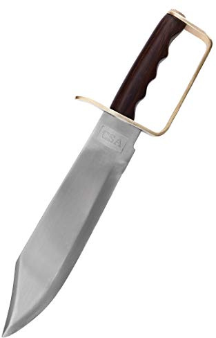Battle-Merchant Dekoratives Bowie Messer der Konföderierten Armee | Dekorative Historische Replik - Ungeschärft, ca. 41 cm, Holzgriff, Ausstellungsstück, Carbonstahl, Reenactment, ab 18