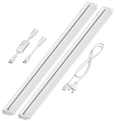 ledscom.de LED Unterbau-Leuchte LIWO 91cm, schwenkbar, mit Schalter, 28,8254W, je 1517lm, weiß, 2er Set
