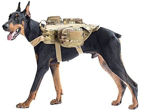 Chickw1 Hundegeschirr für Große Hunde, Brustgeschirr Anti Zug Sicherheitsgeschirr No-Pull Dog Harness Geschirr Verstellbar Hundeweste Atmungsaktiv (S,Tarnung)