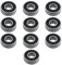 eMagTech 10 Pezzi 608RS ABEC-11 Cuscinetti per Skateboard Cuscinetti A Sfere A Gola Profonda Schermati con Doppia Sigillatura 8x22x7mm Nero per Pattini A Rotelle Ruote per Scooter Stampante 3D