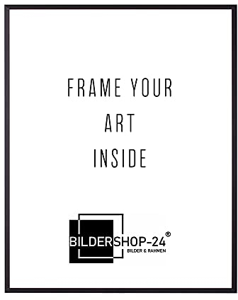 Bildershop-24 Bilderrahmen Milano Aluminium Alubilderrahmen 25 x 70 cm Schwarz (matt) Fotorahmen, Wechselrahmen, Posterrahmen, Puzzlerahmen, Aluminium Bilderrahmen
