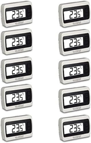 La Crosse Technology - WS7002 x 10 Petits thermomètres d'intérieur - Blanc.
