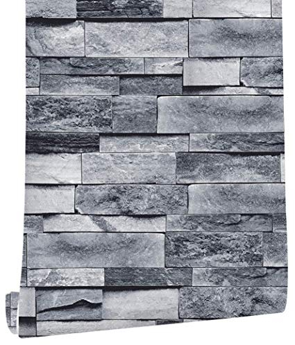 myforHD Selbstklebend Tapete Wandpapier Ziegel Selbstklebende Wandaufkleber 44cmX300cm Vintage Backstein Stein tapeten Wasserdicht für Küche Schlafzimmer Wohnzimmer Wand