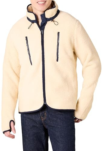 Amazon Essentials Giacca da Uomo in Pile con Zip Intera, Beige, Taglia M