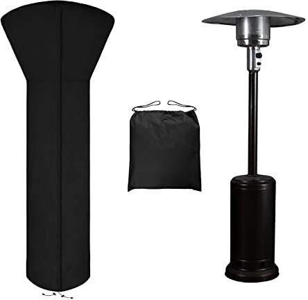 Easy-Going Housse de chauffage de terrasse avec fermeture éclair et sac de rangement, imperméable, résistante à la poussière, aux UV et au vent (225 x 83 x 48,3 cm, noir)