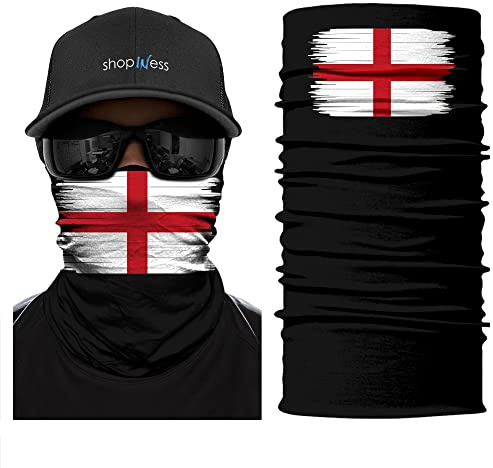 ShopINess Unisex Adult Multifunctional Headwear Bandana Neck Gaiter for Moto Outdoor Sport Events World Cup Tube Scarf