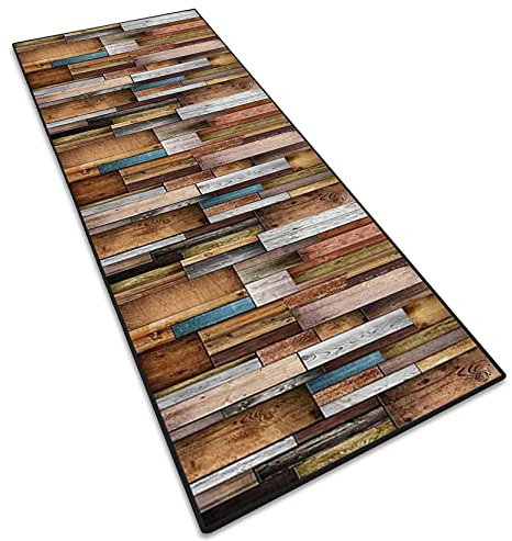 RYNS 3D Läufer Teppiche 60x300cm Kurzflor geometrische rutschfeste Handwebteppich Läufer Fleckerl Teppich Viele Farben & Größen für Flur, Küche, Schlafzimmer, I