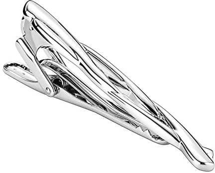 Stfery Krawattennadeln für Herren Edelstahl, Krawattennadel Silber Weidenzweige Krawattenklammer Tie Clip 5.7CM Schmuck Geschenke