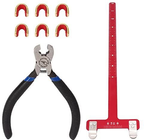 Bow String Nocking Point Tång Set Lättvikt T Linjal Nocking Spänne Tång Set för Longbow (Röd)