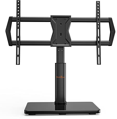 Perlegear Supporto TV Girevole per TV 37-70 pollici - Piedistallo TV Universale con Regolazione in Altezza, Supporto TV da Tavolo con Base Temporizzata, Max VESA 600x400mm, Fino a 45kg