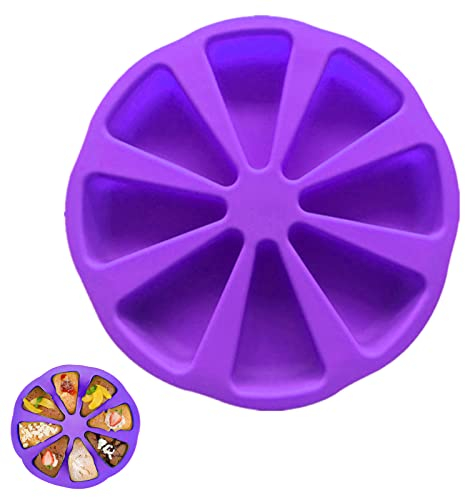 Zngou Silicone Baking Moulds Triangle Pizza Slice Cake Mould 8 Cavity Pan Non Stick Portion Muffin Tin Brownie for Scone Soap Chocolate Kitchen Bakeware Purple