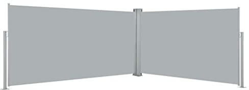 Annlera Ausziehbare Seitenmarkise 160x600 cm Grau Sichtschutz Ausziehbar Balkon Sichtschutz Seitlich Seiten Markise Aussen Balkon Markise für Garten Terrasse Windschutz Und Privatsphäre Schutz