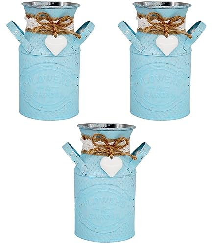 Warmhm 3stücke Runder Eisen-blumentopf Im Landhausstil Dekorativer Pflanzenhalter Für Zuhause Büro Garten Für Sukkulenten Und Kaktusse Vintage Rustikaler Look Langlebig Und