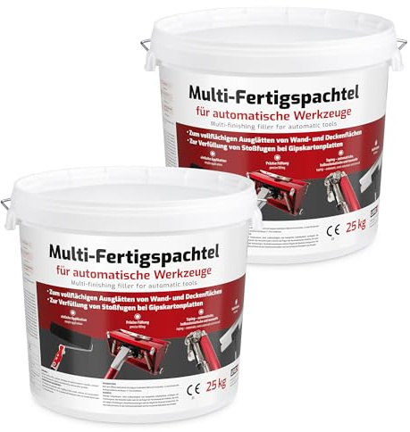 Fertigspachtel Mehrzweckspachtel Q1-Q4, Fugenspachtel Innen 50kg Perfekt Weiss Multispachtel Glätten Taping Füll Finish L5