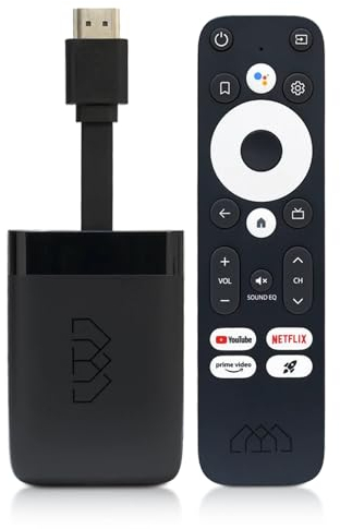 Homatics Dongle R 4K Media Streaming Client Android TV Media Player Stick with Remote Control Flash eMMC 8GB Chromecast Supports AV1