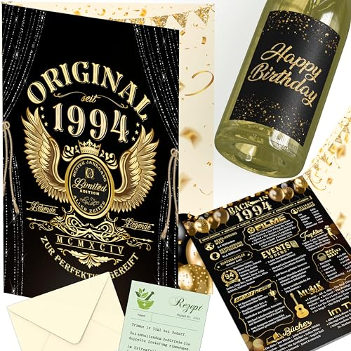 31 Geburtstagskarte mit 2 Sticker Geburtstag Happy Birthday Etikett 31 Geburtstag Frauen Deko 31 Geburtstag Männer 1994 Geburtstagskarte Frau / Männer Geburtstagskarte 31. Aufkleber Geburtstag Deko