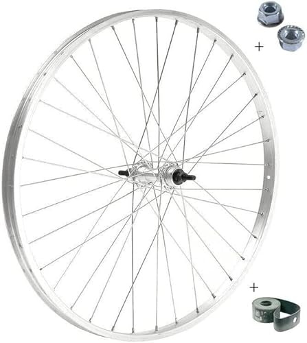 Ruota/Cerchio Posteriore Bici 28” x 1.75 700x35 – Attacco Standard Alluminio/Acciaio – City Bike, Olanda, Graziella, MTB – 1 Velocità – Completa di Dadi Fissaggio e Flap