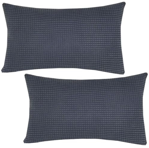 Stretch Kissenbezug 50x70 40x70 Kord Sofa Kissenbezüge 2er Set Zierkissenbezug Dekokissen Sofakissen Mit Reißverschluss Kissenhülle Zierkissenbezüge Kissen Bezug(Dark Gray,50x70 cm (Set of 2))