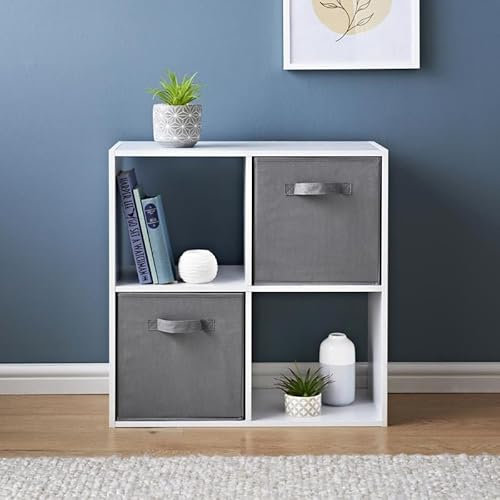 spot on dealz® 4 Cube Storage Unit Bookcase Wooden Storage Cabinets Book Shelf Shelves Bookcases and Shelving Units Display Furniture Indoor Living Room Decor