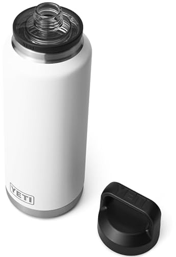 YETI Rambler Bottle Chug, Vaccum Insulated Stainless Steel Bottle with Leakproof Chug Cap, White, 46 oz (1.4 L)