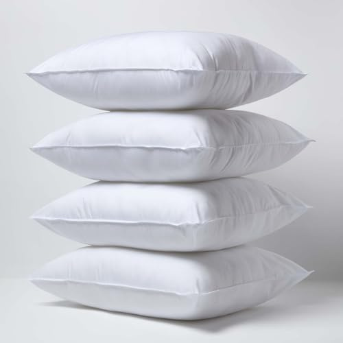 HOMESCAPES Lot de 4 oreillers en Microfibre, Oreiller 60x70 cm, Oreillers synthétiques hypoallergénique antiacariens