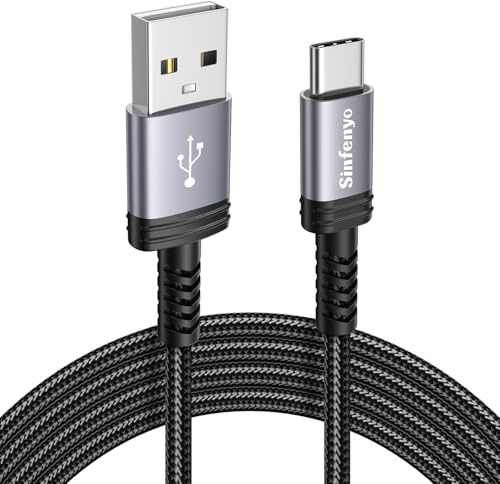 Extra Largo Cable USB C 3M, Cable USB C Carga Rápida Nylon Trenzado Cable USB Tipo C para Samsung Galaxy S24 Ultra S24+ S24 S23 S22 S21 S20 FE S10 S9 S8, Redmi Note 13 Pro 12, Huawei P60 P50, PS5