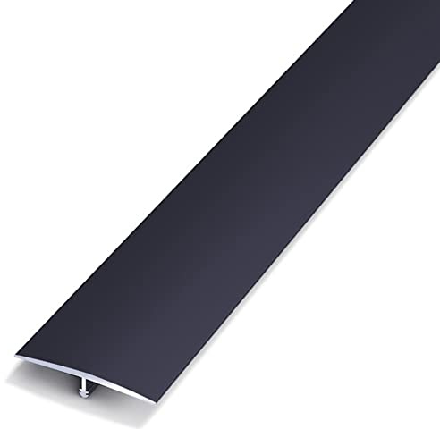 Black T Molding Floor Transition Strip Edge Trim For Vinyl Flooring To Tile Sliding Doors Reducer Flute Ideal For Kitchen Bedroom Balcony Width 4Cm Length