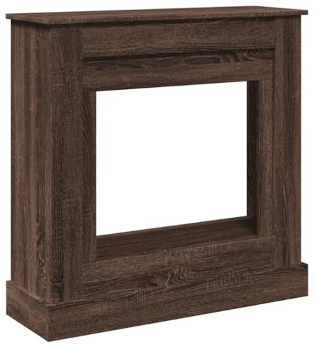 Kangmusi Kaminumrandung Eichen- 90x30x90 cm Holzwerkstoff, Brown Oak 854595
