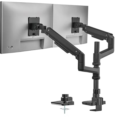 Xantron Monitor Halterung 2 Monitore übereinander 17-49 Zoll | Höhenverstellbar, Quick Release, Klemm- oder Bohrmontage, Kabelmanagement innen, bis 20 kg je Arm, PRO-P2GS