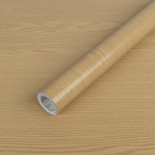Hode Papier Adhesif pour Meuble Bois 40×300cm, Rouleau Revetement Vinyle Adhesif Meuble Cuisine Effet Bois, Film Papier Peint Autocollant Stickers Murs Comptoirs Armoires