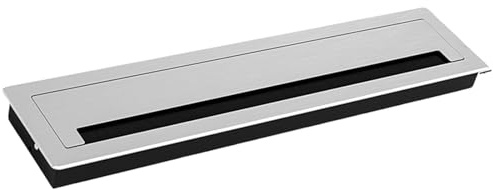 Aluminum Desk Cable Management Grommets with Brush Rectangular Metal Cord Hole Upgrades for Office Computer Table
